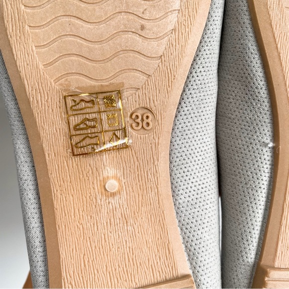 🍂 FESTIVE GREY SILVER TRIM ROUND TOE FLATS! - Picture 7 of 14